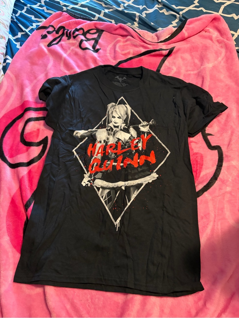 Harley Quinn Black Graphic Tee for adults